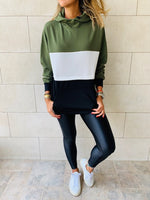 Olive Colour Block Sweatshirt