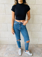 Black & White & Grey High Neck Crop Set