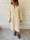 Yellow Desert Lined Linen Dress