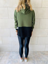 Olive Colour Block Sweatshirt