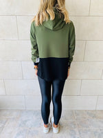 Olive Colour Block Sweatshirt
