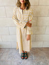 Yellow Desert Lined Linen Dress