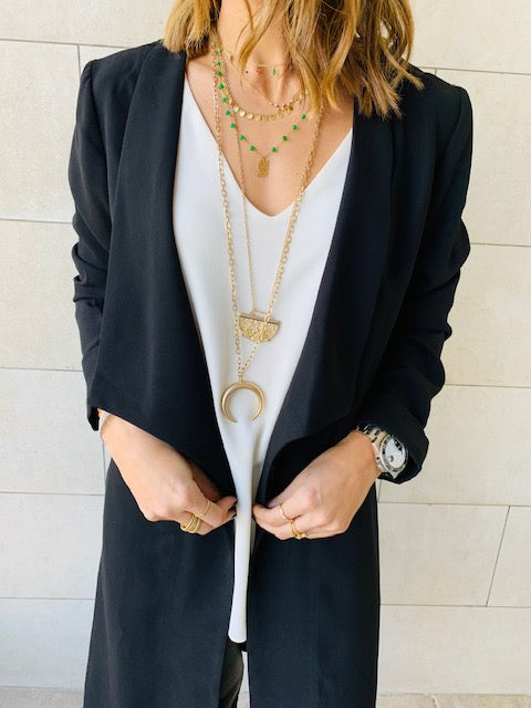 Black Relaxed Jersey Blazer