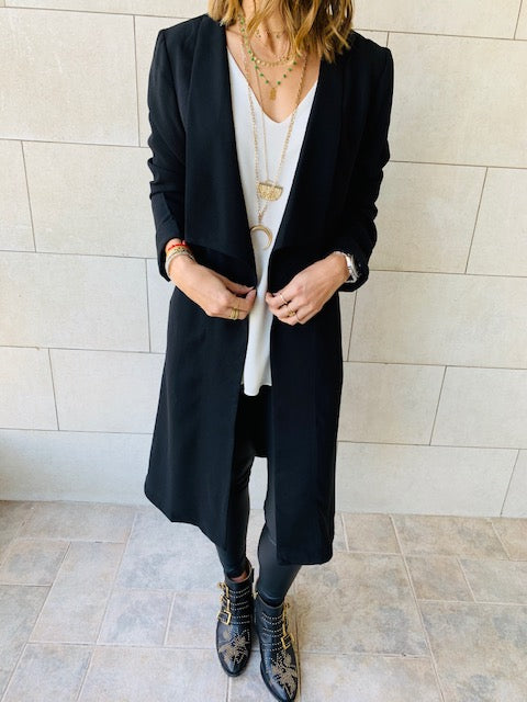 Black Relaxed Jersey Blazer