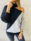 One Shoulder Colour Block Top