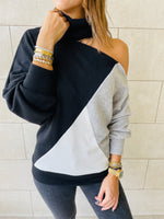 One Shoulder Colour Block Top