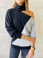 One Shoulder Colour Block Top