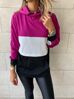 Magenta Colour Block Sweatshirt
