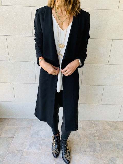 Black Relaxed Jersey Blazer