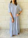 Grey Long Tiered Dress