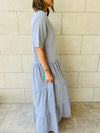 Grey Long Tiered Dress