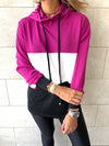 Magenta Colour Block Sweatshirt