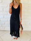 Black Midi Crochet Dress