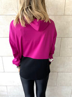 Magenta Colour Block Sweatshirt