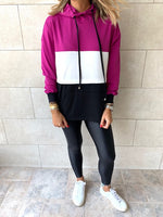 Magenta Colour Block Sweatshirt