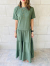 Olive Long Tiered Dress