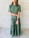 Olive Long Tiered Dress