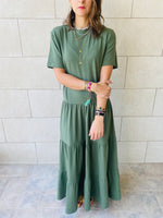 Olive Long Tiered Dress