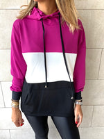 Magenta Colour Block Sweatshirt