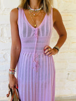 Lilac Midi Crochet Dress