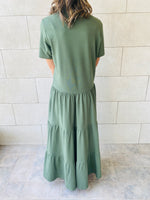 Olive Long Tiered Dress