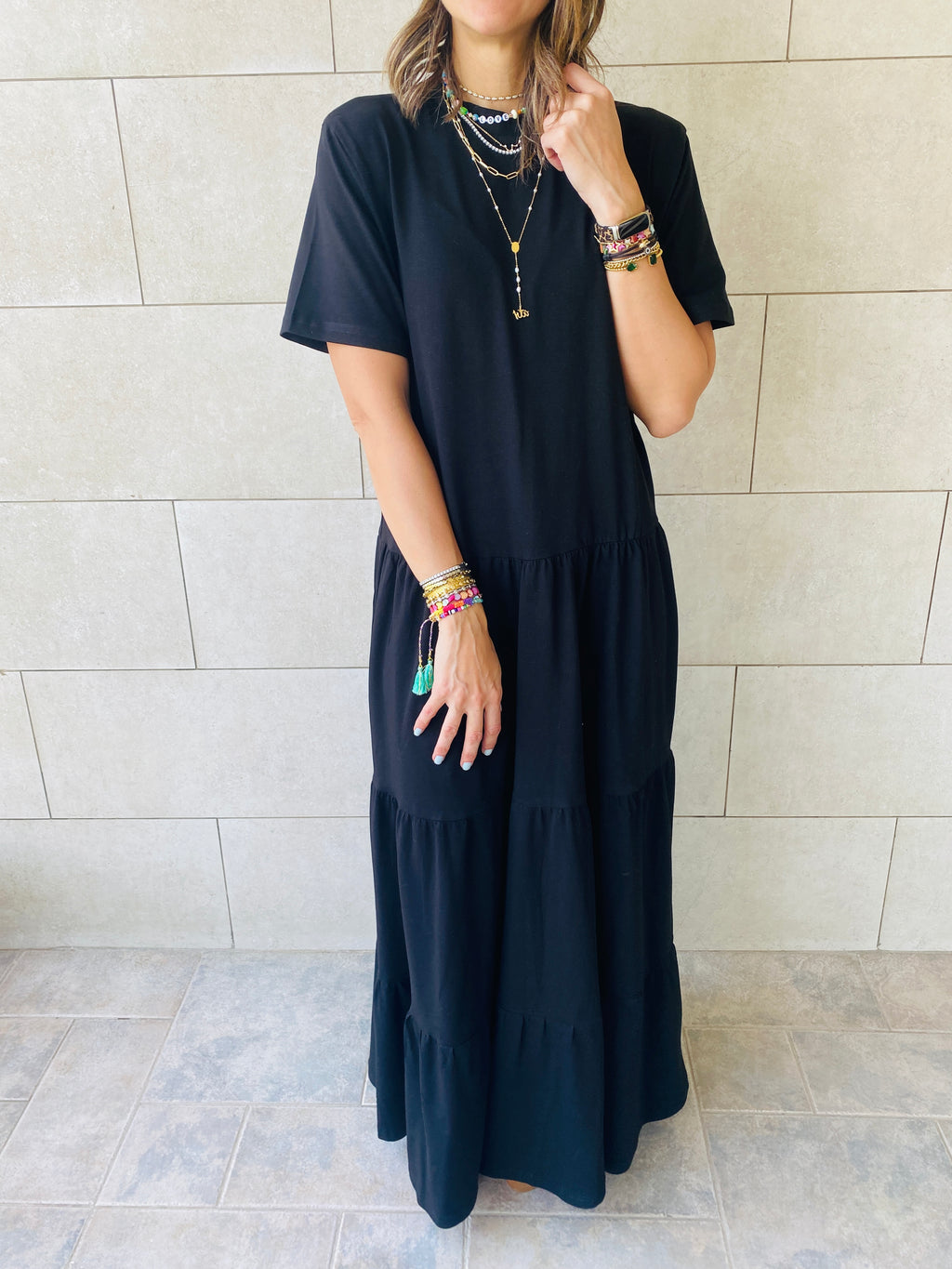 Black Long Tiered Dress