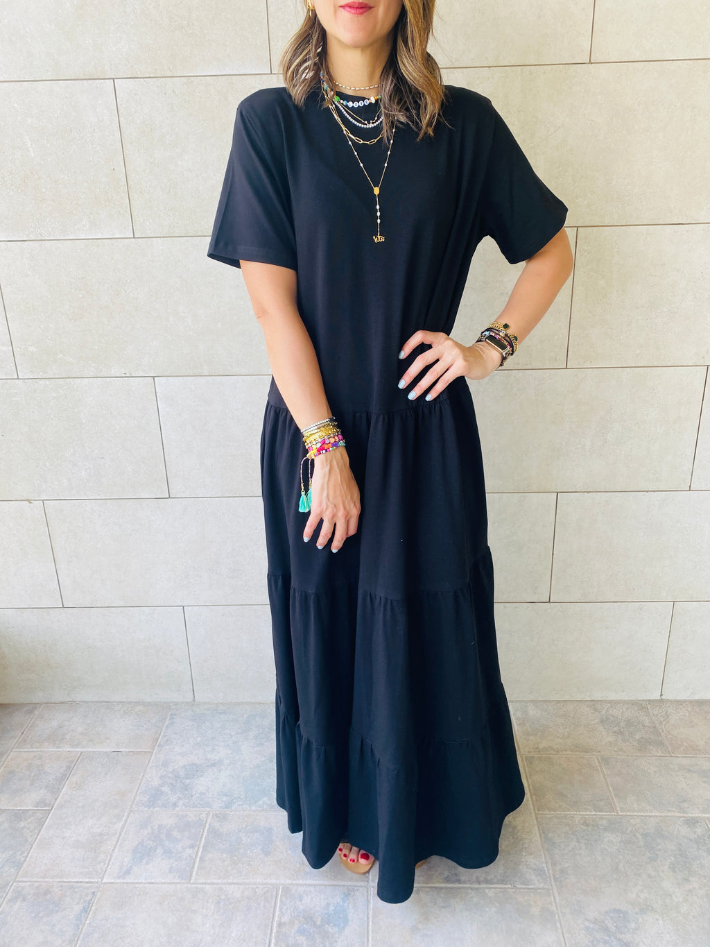 Black Long Tiered Dress