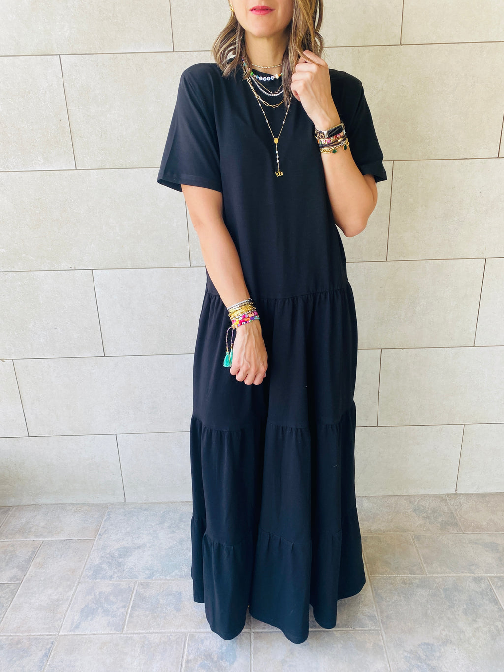 Black Long Tiered Dress