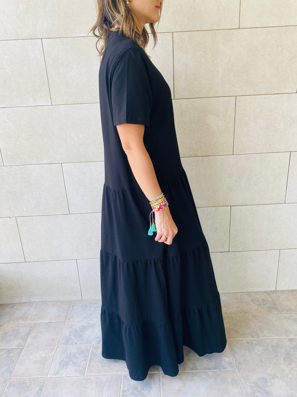 Black Long Tiered Dress