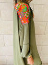 Olive Embellished Back Smock Dress