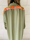 Olive Embellished Back Smock Dress