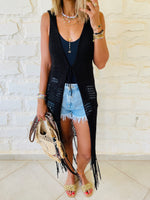 Black Beach Tie Vest