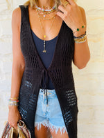 Black Beach Tie Vest