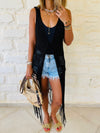Black Beach Tie Vest