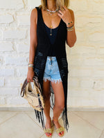 Black Beach Tie Vest