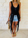 Black Beach Tie Vest