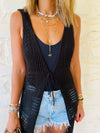 Black Beach Tie Vest