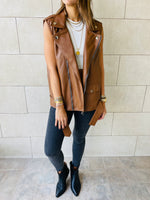 Brown Leather Biker Vest