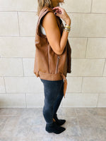 Brown Leather Biker Vest