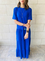 Blue Long Tiered Dress