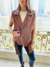 Brown Leather Biker Vest