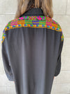 Black Embellished Back Smock Dress