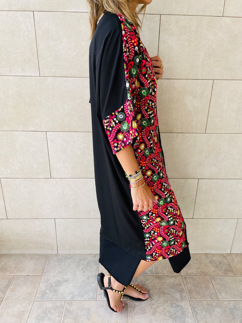 The Floral Embellished Royal Kimono