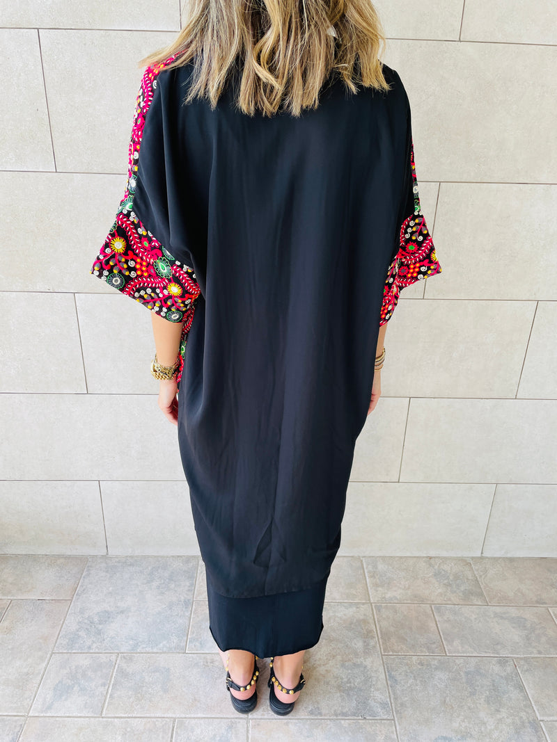 The Floral Embellished Royal Kimono