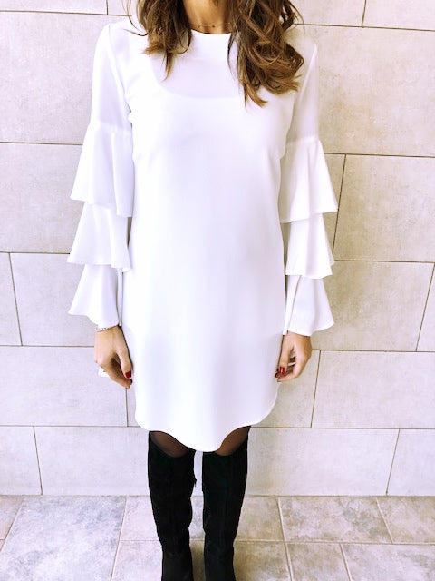 The White Ruffle Sleeve Tunic