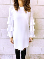 The White Ruffle Sleeve Tunic