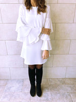The White Ruffle Sleeve Tunic
