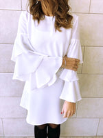 The White Ruffle Sleeve Tunic