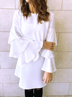 The White Ruffle Sleeve Tunic