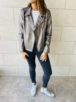Bronze Leather Biker Jacket